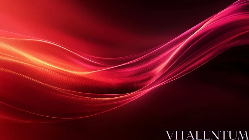 Red gradient abstract wave with luminous flowing lines.