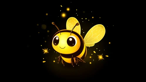 Glowbug Bumblebee beaming starlight in honeyed night.