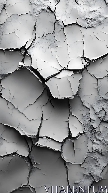 Weathered porcelain cracks in soft sculpted grayscale.