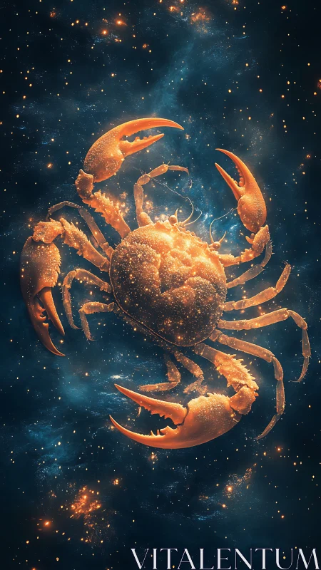 Celestial crab constellation blazing through starlit nebulae.