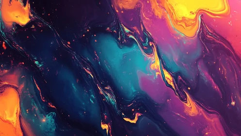 Cosmic color currents swirling through a dreamy night sky.