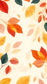 Golden breeze scatters painted autumn leaves in gentle drift.