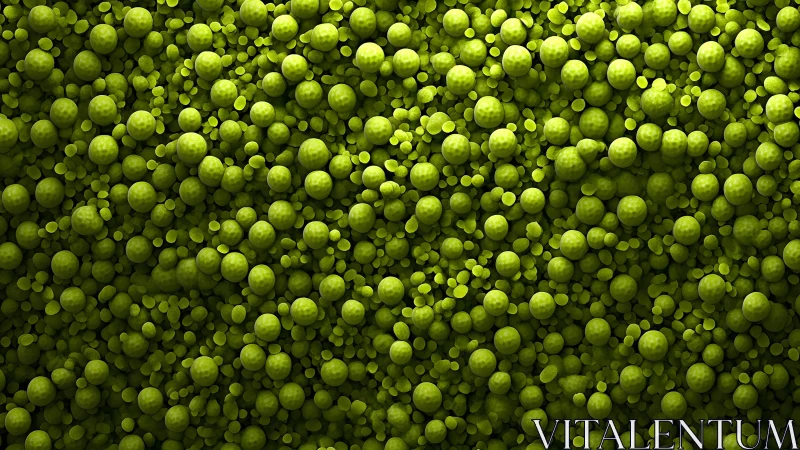 Dense Cluster of Green Spheres in Abstract 3D Art Style.