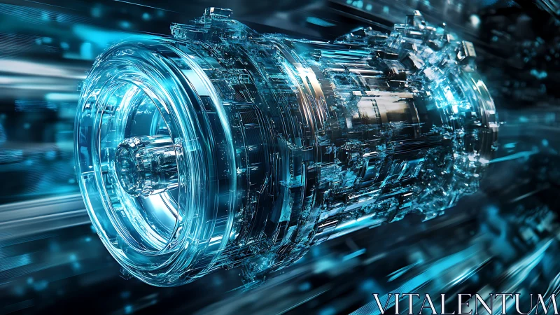 Transparent cylindrical mechanism rotates within motion blur field