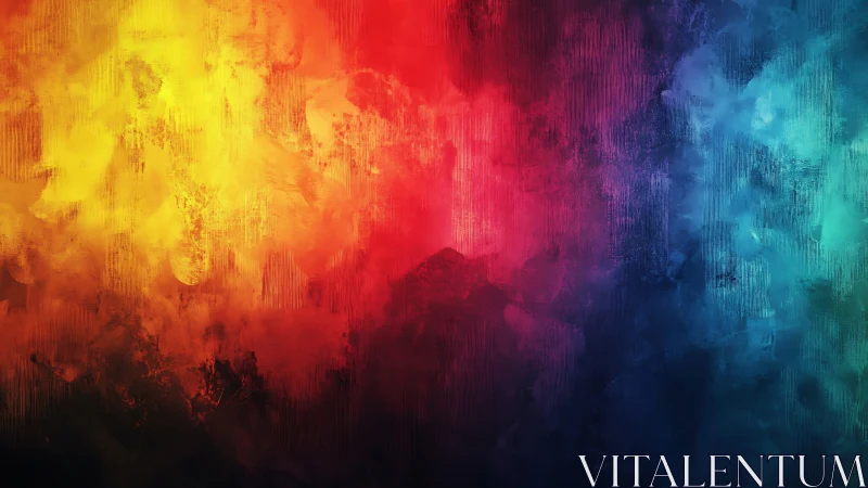 Chromatic stormfront of molten reds, blues, and golds.