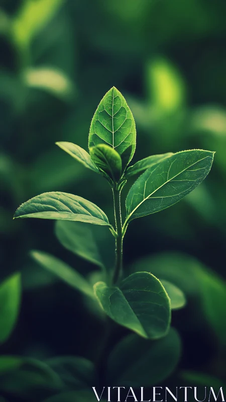 Young emerald sprout quietly rehearses its forest destiny