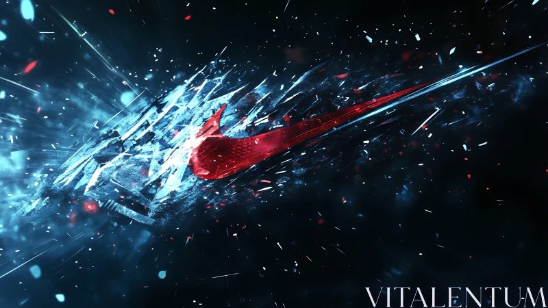 Cyberpunk kinetic logo burst with shattering crystalline vectors.