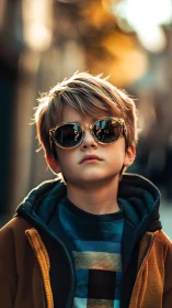 Stylish Young Explorer Rocks Cool Sunglasses