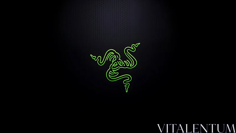 Neon green triple-snake emblem glows over deep black