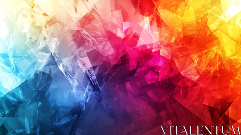 Vivid abstract geometric background with dynamic crystal patterns.