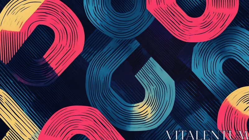 Curved neon strokes form looping abstract geometric paths.