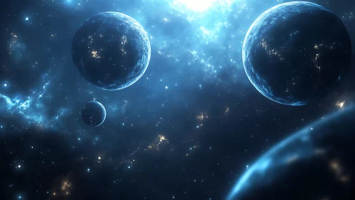 Planetary orbits in luminous blue interstellar nebulae.