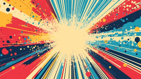 Radiant color burst explodes from a luminous central void.