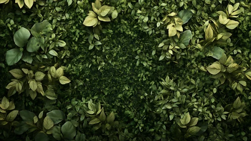 Dense botanical canopy forms textured emerald foliage field