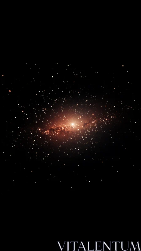 Radiant galaxy glows in deep black cosmic expanse.