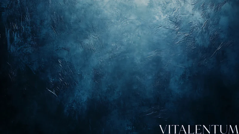 Textured blue abstract surface with directional impasto lighting effects