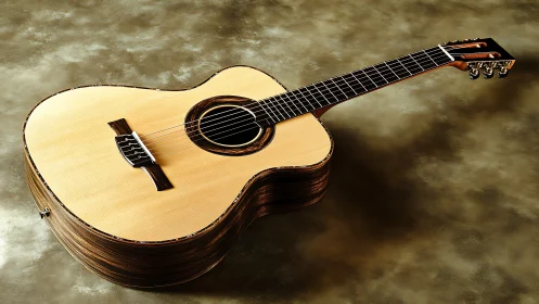 Honeyed tonewood guitar lounges in velvety studio light