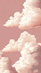 Pillow-soft pink clouds drifting through a cotton sky.