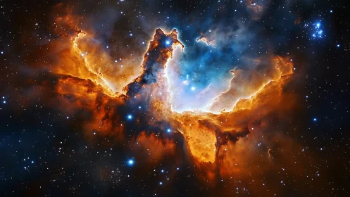 Fiery star-forming nebula glows in deep interstellar space
