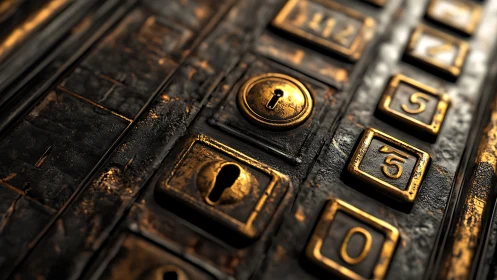 Gleaming brass keypad invites curious minds to unlock secrets
