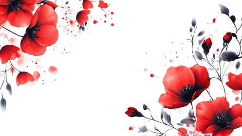 Digital Floral Composition with Cinematic Red Poppies.