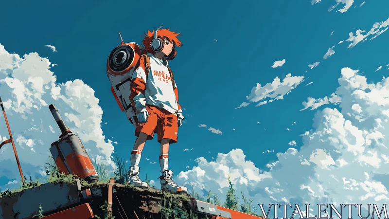 Skybound daydreamer scans the clouds for future launch