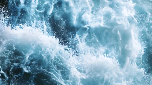Photorealistic turbulent sea foam with dynamic tonal contrast.