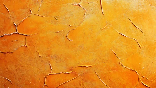 Orange cracked textured wall surface in close detail.