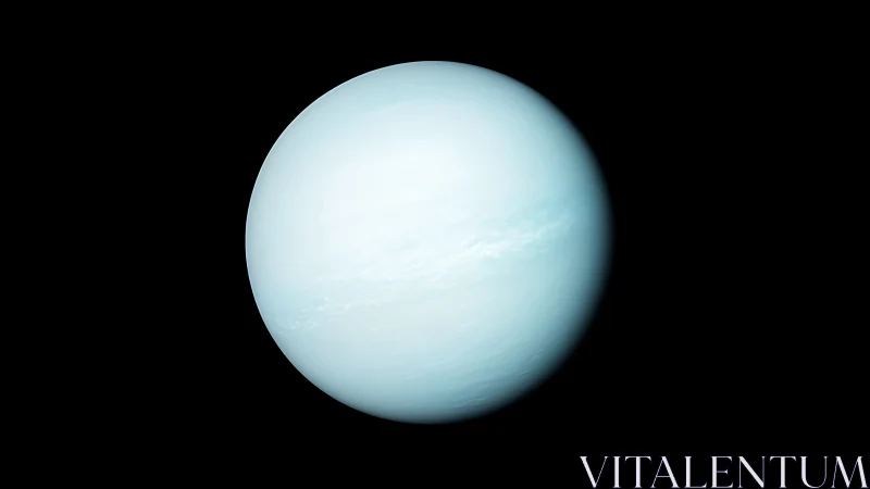 Icy blue gas planet rendered against a pure black void
