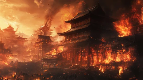 Ancient Dynasty Palace Engulfed in Catastrophic Inferno.
