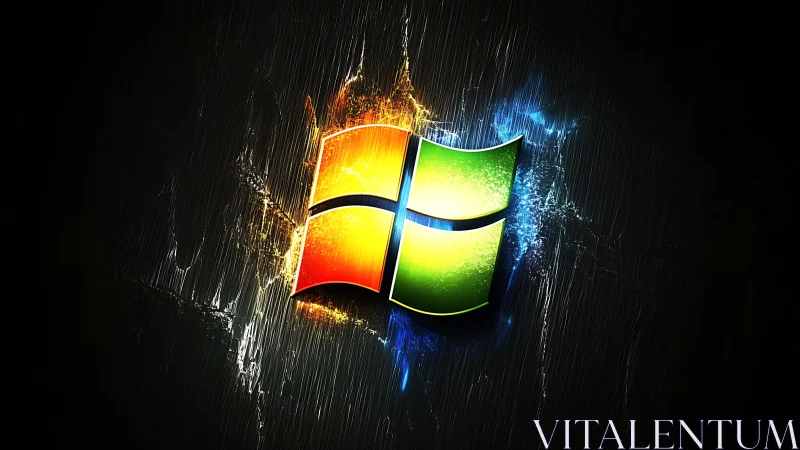 Glowing window logo bursting with bold digital energy.