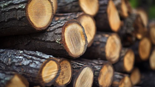 Cross‑sectional log stack with radial grain structure emphasis.