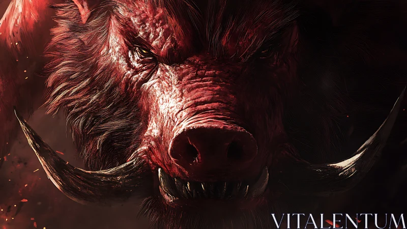 Incandescent warboar visage under directional infernal lighting.