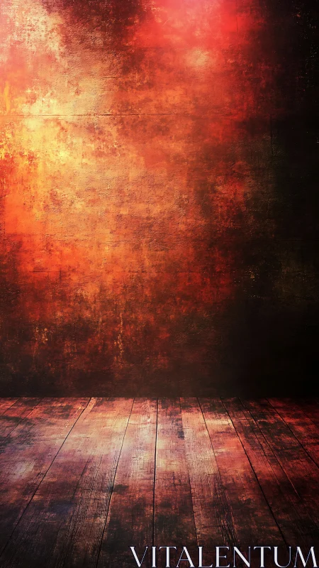 Emberlit studio backdrop over weathered wooden floorboards.
