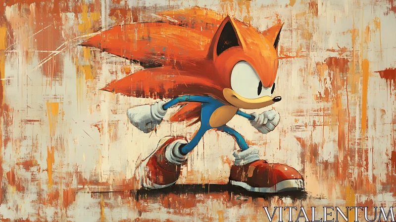 Brushstroke speedster charges through splattered canvas storm.