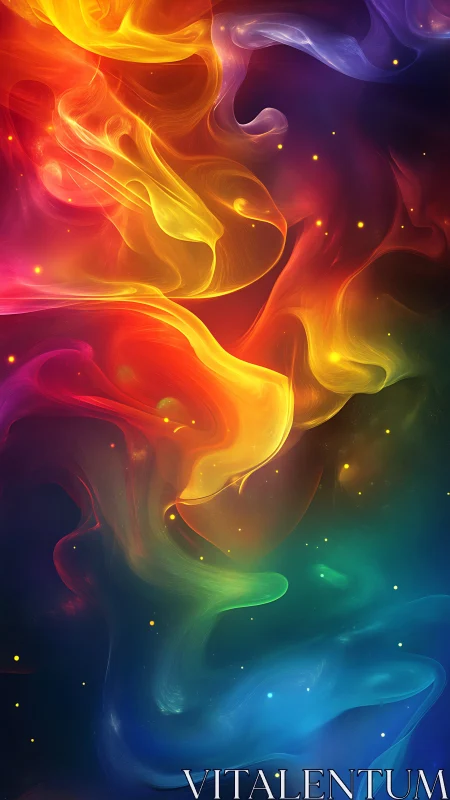 Prismatic nebula currents swirl through a luminous cosmic veil.