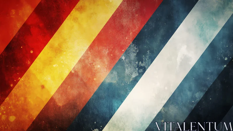 Bold diagonal stripes abstract art in textured grunge style.