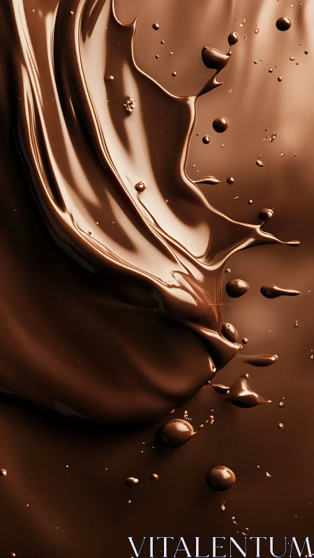 Rich molten chocolate splash with glossy liquid motion