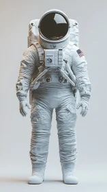 Detailed astronaut suit stands ready for deep space missions