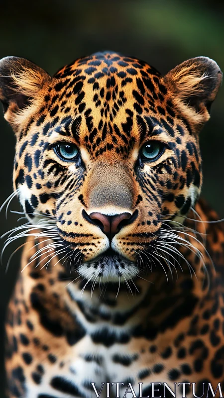High-definition Frontal Leopard Portrait Demonstrating Ocular Convergence and Rosette Patterning