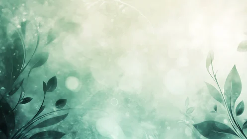 Whispering mint leaves drifting through luminous morning haze.