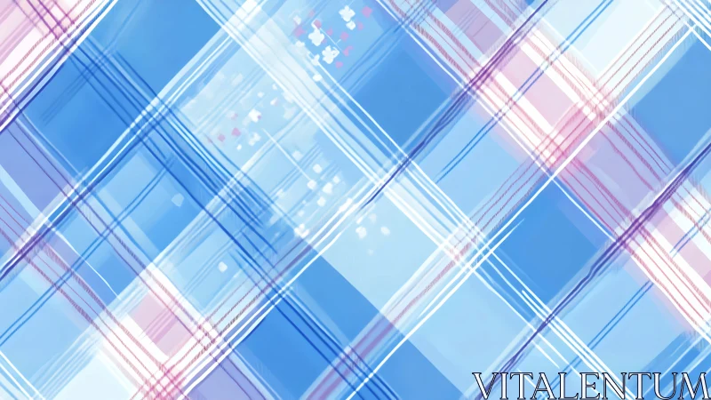 Diagonal blue plaid grid overlays forming layered intersections