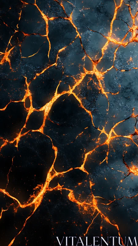 Lava Crack Network Deep Earth Fire Pattern.