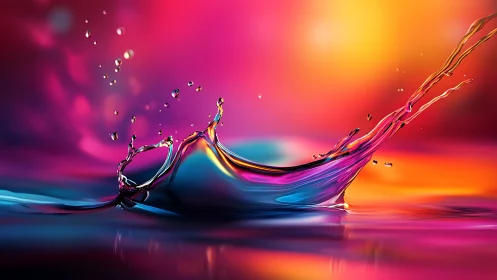 Liquid rainbow daydreams explode in a playful water splash.