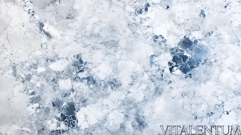 Abstract frozen ice surface with frosty blue and white textures.