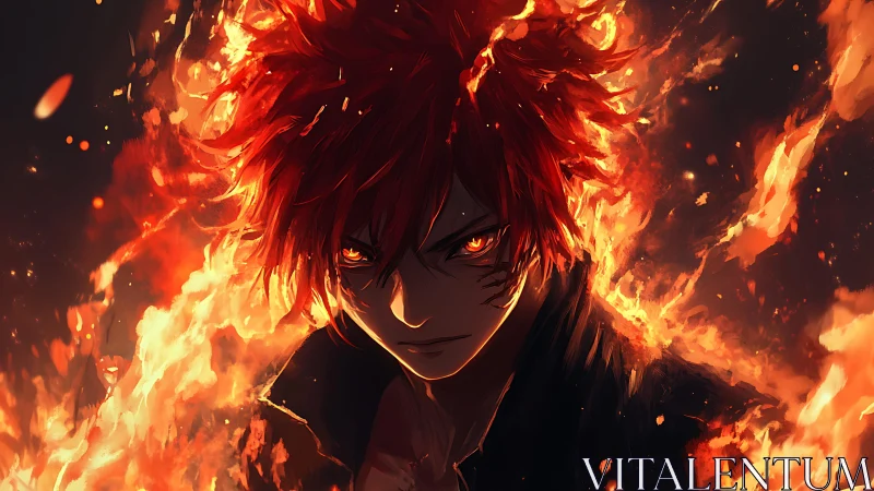 Incandescent pyrokinetic avatar in dynamic inferno portrait.