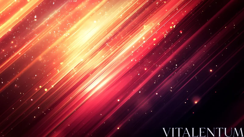 Glowing Abstract Light Streaks with Radiant Red and Gold Tones.
