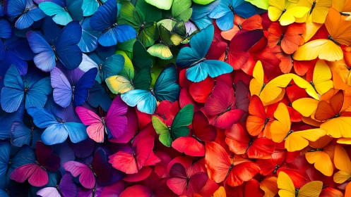 Chromatic butterfly mosaic forms a continuous spectral field