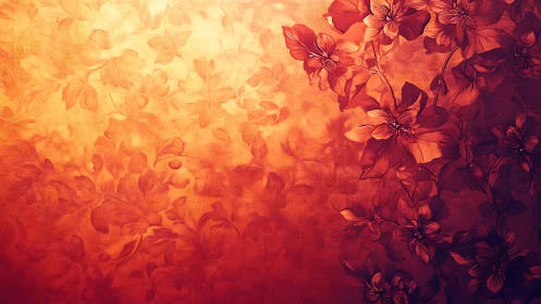 Digital floral gradient panel with etched botanical overlay.