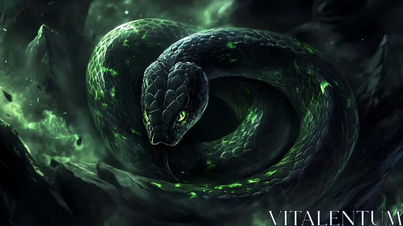 Serpentine nebula coils into a glowing emerald storm